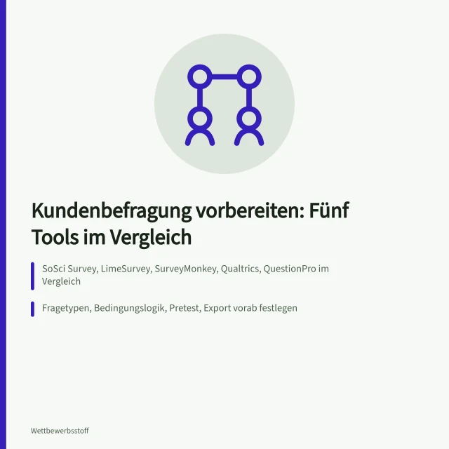 Vergleich von fünf Online-Tools zur Vorbereitung von Kundenbefragungen. Kundenbefragung vorbereiten mit Online-Tools im Vergleich
