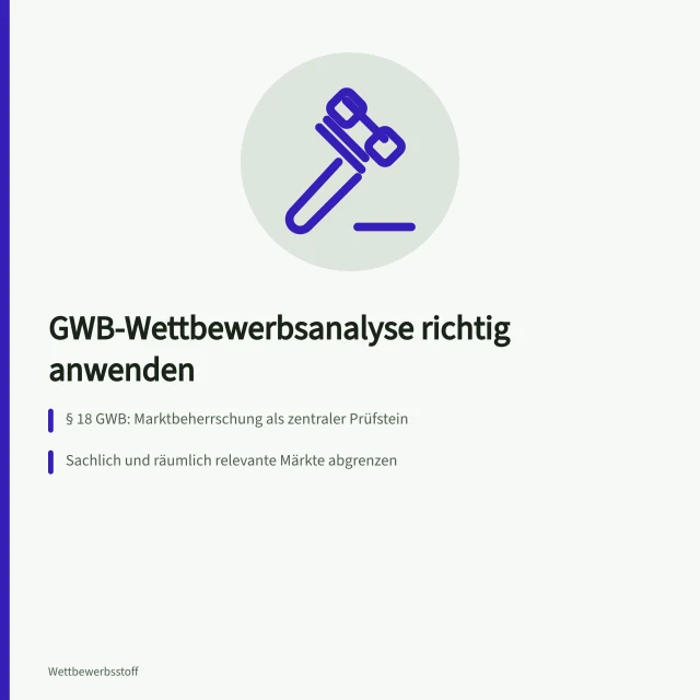 Karte zur Wettbewerbsanalyse nach GWB mit Marktabgrenzung und Marktanteilen. Wettbewerbsanalyse nach GWB, was deutsche Unternehmen beachten müssen
